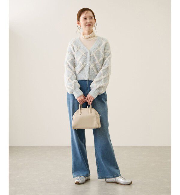 Rope&rsquo;Picnic「ダイヤチェック柄ループフェザーカーディガン」|カーディガン|