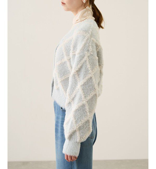 Rope&rsquo;Picnic「ダイヤチェック柄ループフェザーカーディガン」|カーディガン|