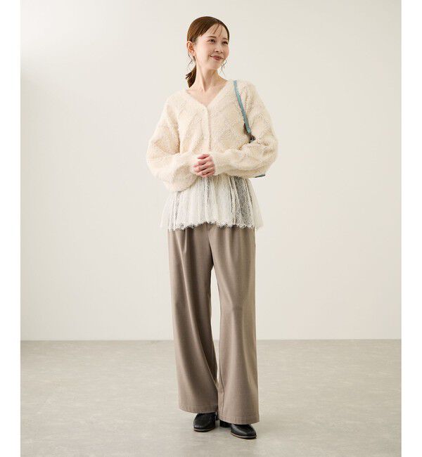 Rope&rsquo;Picnic「ダイヤチェック柄ループフェザーカーディガン」|カーディガン|