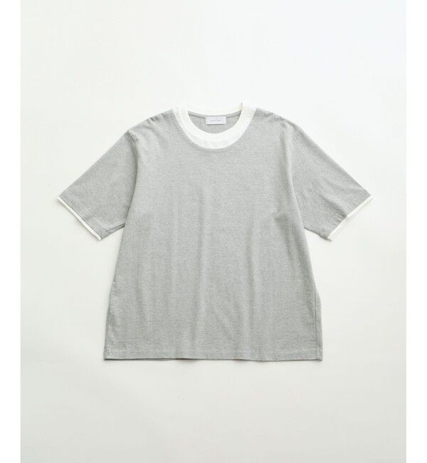 ADAM ET ROPE'「ラウンドネック レイヤード Tシャツ / ユニセックス」|Tシャツ・カットソー|ライトグレー