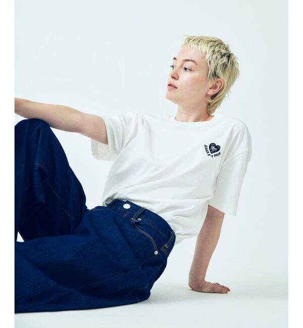 ADAM ET ROPE'「【Chocomoo&times;ADAM ET ROPE'】刺しゅうTEE」|Tシャツ・カットソー|ホワイト(10)