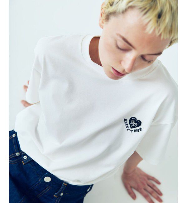 ADAM ET ROPE'「【Chocomoo&times;ADAM ET ROPE'】刺しゅうTEE」|Tシャツ・カットソー|
