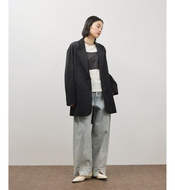 ADAM ET ROPE'「リボンタンクコンビロンT」|Tシャツ・カットソー|