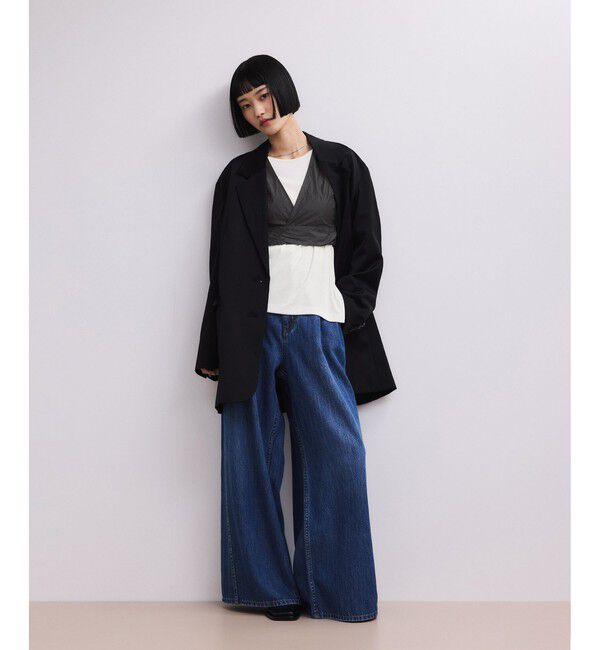 ADAM ET ROPE'「リボンタンクコンビロンT」|Tシャツ・カットソー|