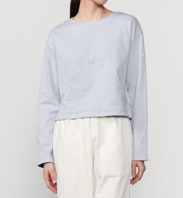 ORCIVAL「ORCIVAL | コットン天竺 ボーダーボートネックプルオーバー WOMEN」|Tシャツ・カットソー|
