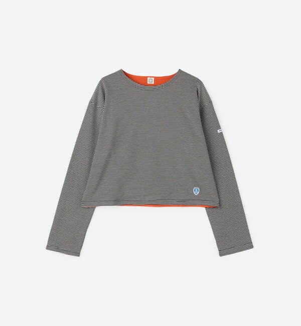 ORCIVAL「ORCIVAL | コットン天竺 ボーダーボートネックプルオーバー WOMEN」|Tシャツ・カットソー|NAVY系1