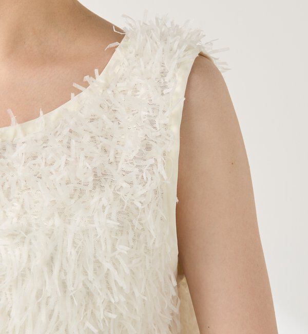  「【前後2WAY】ペーパーフリンジタンクトップ」|Tシャツ・カットソー|