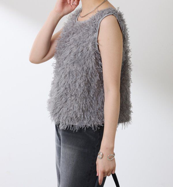  「【前後2WAY】ペーパーフリンジタンクトップ」|Tシャツ・カットソー|