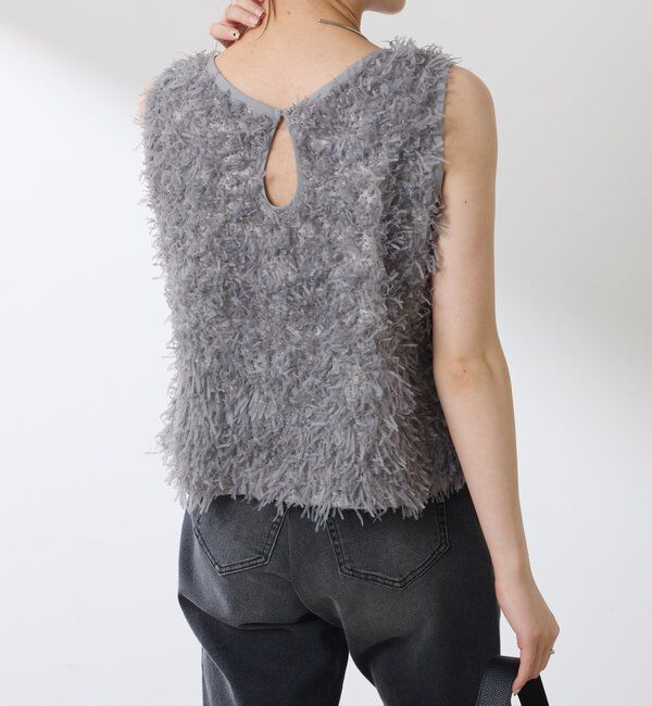  「【前後2WAY】ペーパーフリンジタンクトップ」|Tシャツ・カットソー|