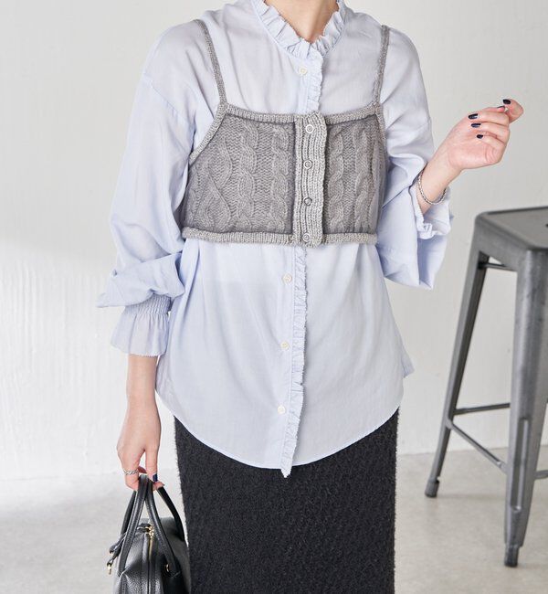  「【レイヤードアイテム】チュールドッキングキャミソール」|ニット・セーター|