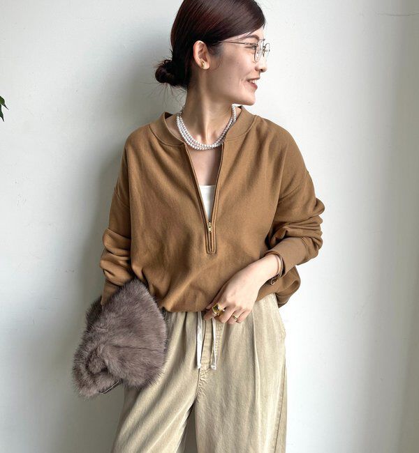  「【新色追加】【インフルエンサー OKOCHI企画】ハーフジップスウェット」|Tシャツ・カットソー|