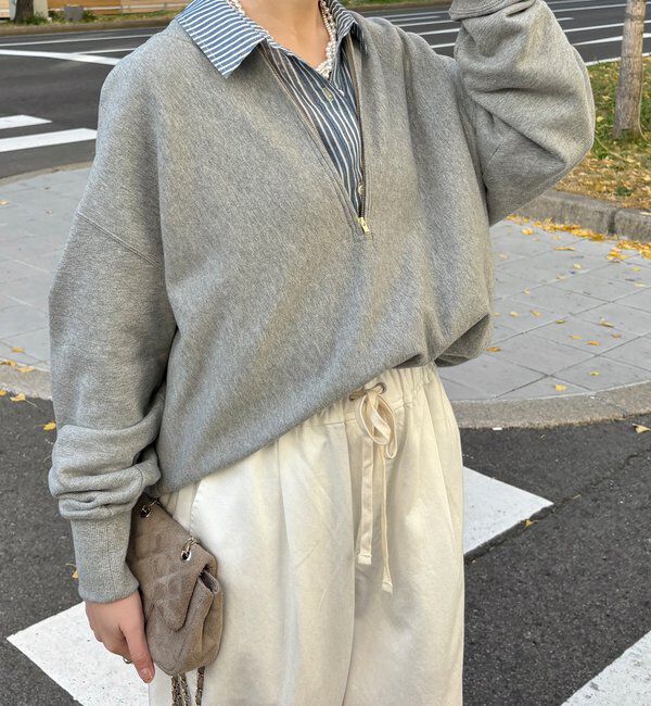  「【新色追加】【インフルエンサー OKOCHI企画】ハーフジップスウェット」|Tシャツ・カットソー|