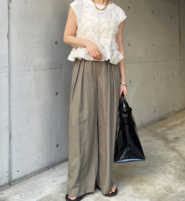  「シャンブレータックワイドパンツ」|チノ|