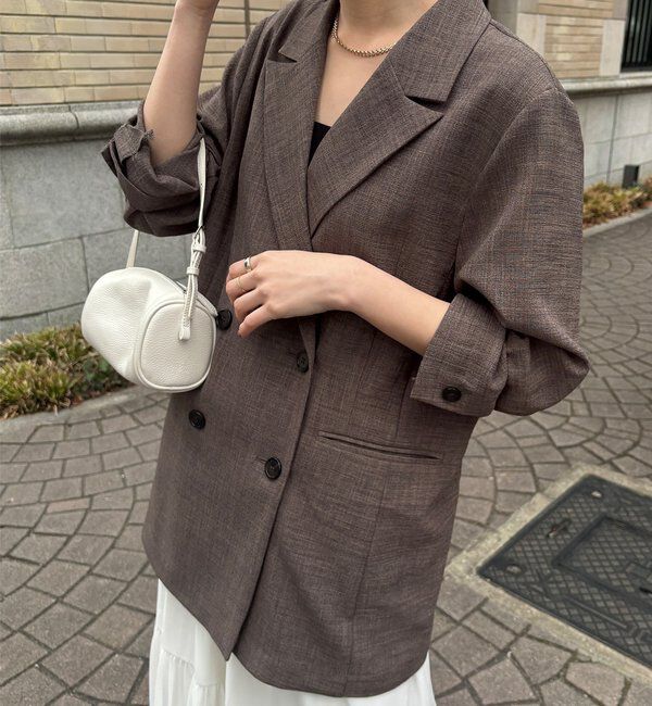  「【インフルエンサー REI企画】リネンライクスラブジャケット」|テーラードジャケット|