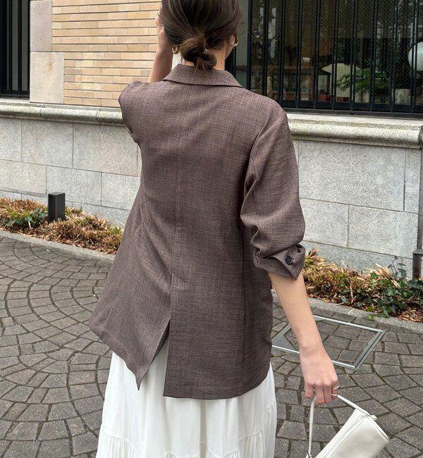  「【インフルエンサー REI企画】リネンライクスラブジャケット」|テーラードジャケット|