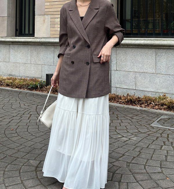  「【インフルエンサー REI企画】リネンライクスラブジャケット」|テーラードジャケット|