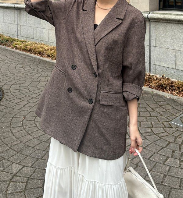  「【インフルエンサー REI企画】リネンライクスラブジャケット」|テーラードジャケット|