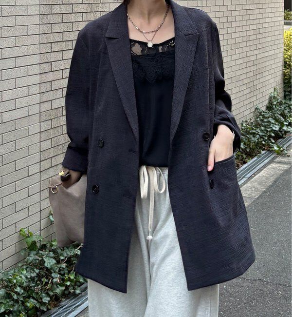  「【インフルエンサー REI企画】リネンライクスラブジャケット」|テーラードジャケット|