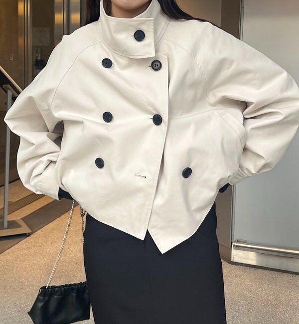  「【サイズ展開あり】ショートトレンチコート」|トレンチコート|