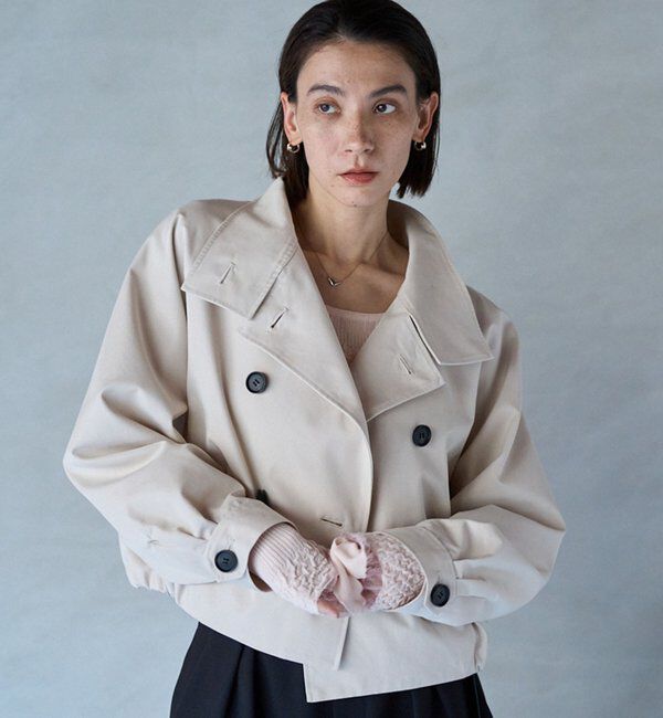  「【サイズ展開あり】ショートトレンチコート」|トレンチコート|