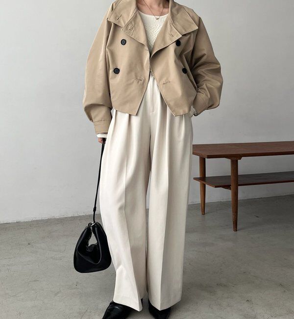  「【サイズ展開あり】ショートトレンチコート」|トレンチコート|