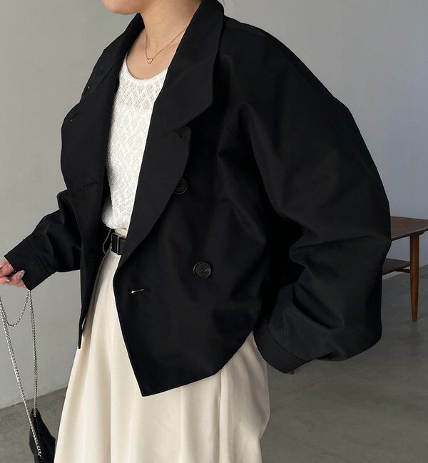  「【サイズ展開あり】ショートトレンチコート」|トレンチコート|