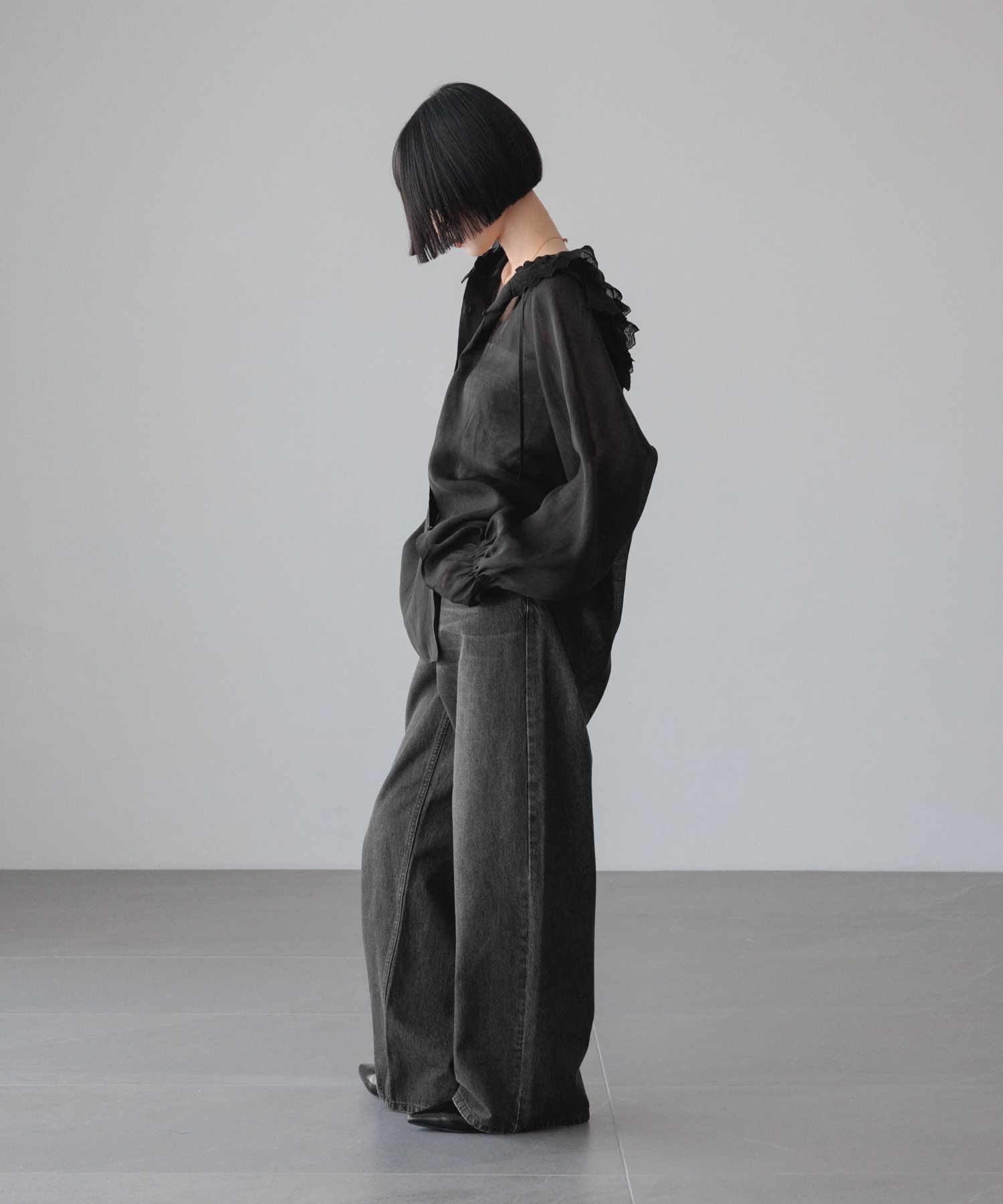 LOWRYS FARM「フリルフードシャツ」|シャツ・ブラウス|