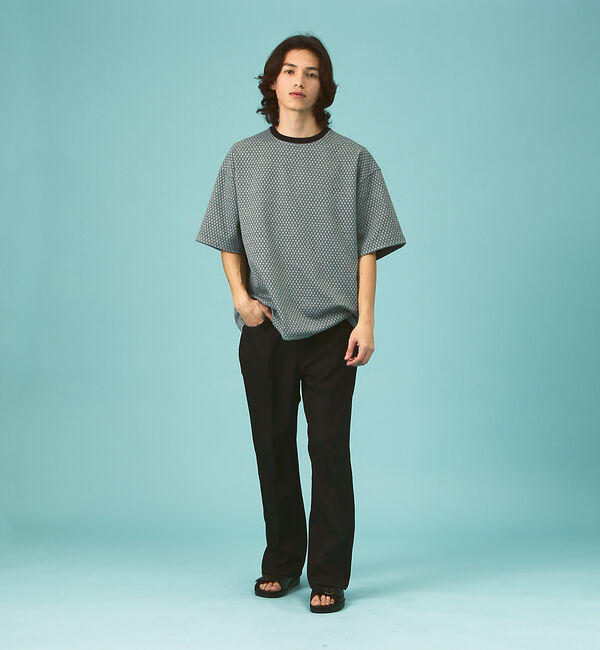 ABAHOUSE「ダイヤジャガード  ルーズシルエット半袖Tシャツ / ユニセックス」|Tシャツ・カットソー|