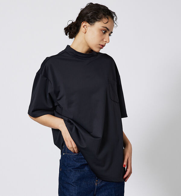 ABAHOUSE「MOCK-NECK TEE/モックネックTシャツ」|Tシャツ・カットソー|ブラック