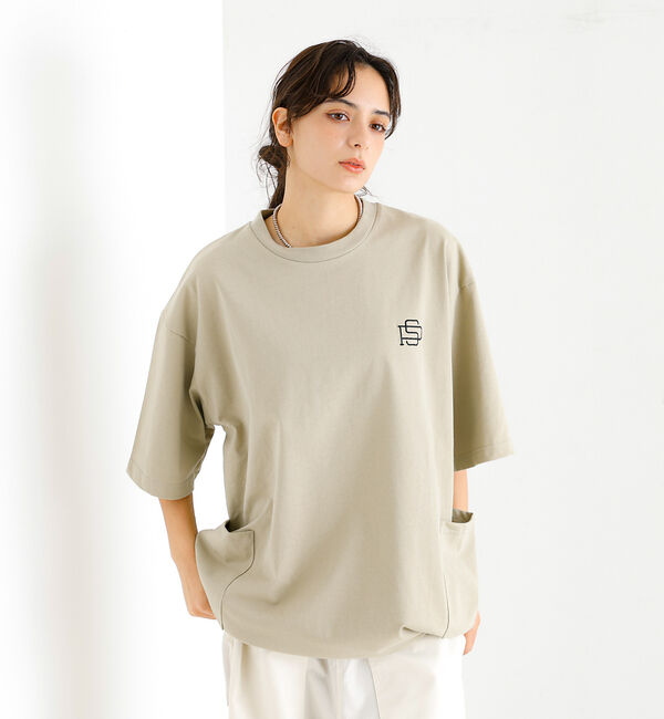 ABAHOUSE「【POLeR/ポーラー】COOLMAX W POCKET TEE/ダブルポケット」|Tシャツ・カットソー|ベージュ