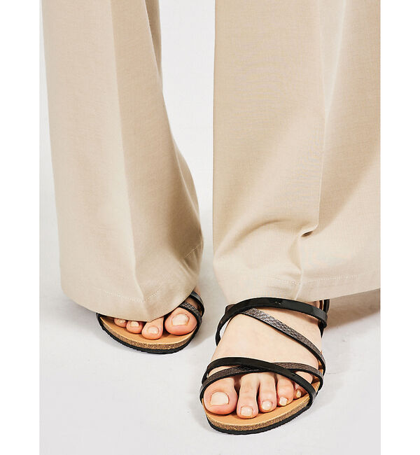 Rouge vif「【PLAKTON/プラクトン】クロスストラップサンダル【WEB限定】【予約】」|サンダル|ブラック