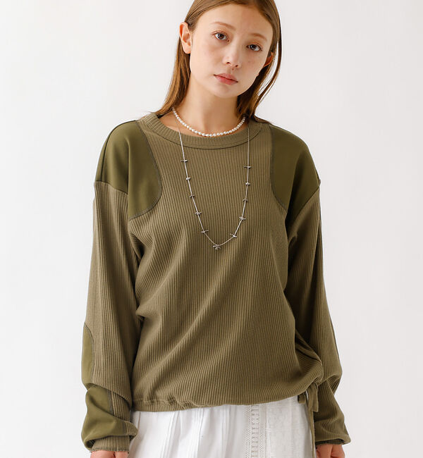 Rouge vif「【JOHNBULL/ジョンブル】コマンドライクプルオーバー/トップス/コットン【」|Tシャツ・カットソー|カーキ