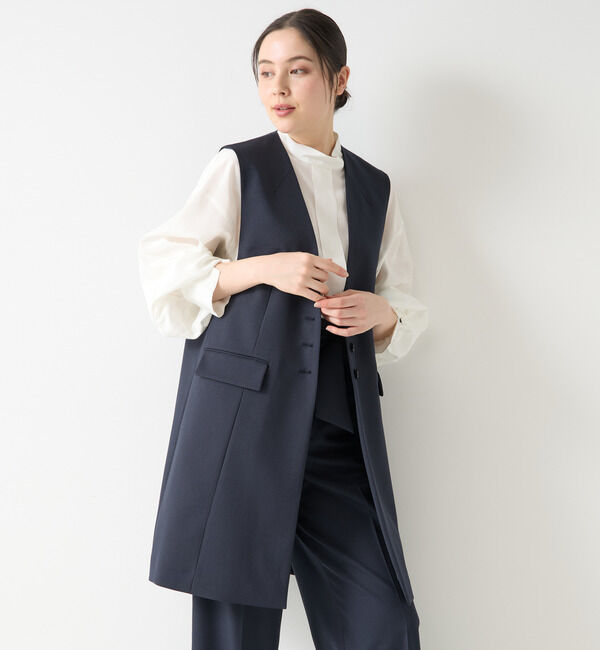 TIARA「シングルノーカラージレ（セットアップ対応）」|ベスト・ジレ|