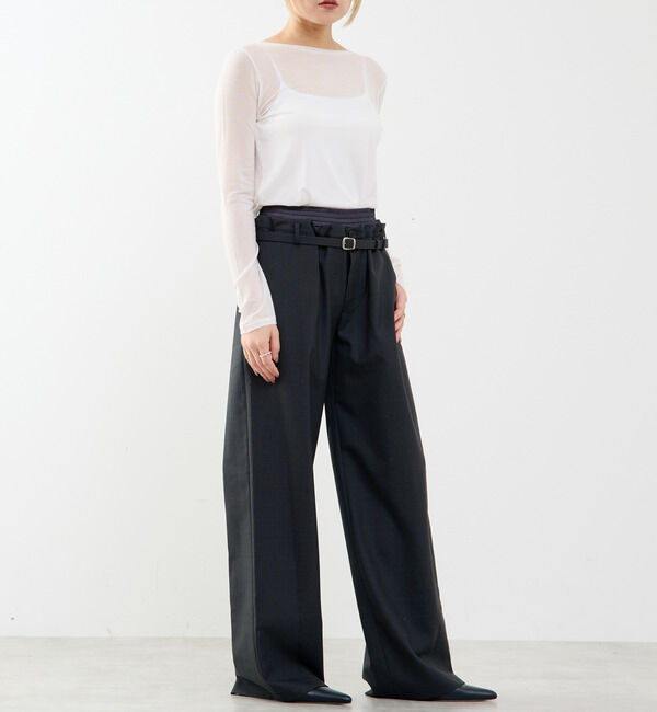 SOFFITTO「カシミヤシルク混ボートネックシアープルオーバー」|Tシャツ・カットソー|