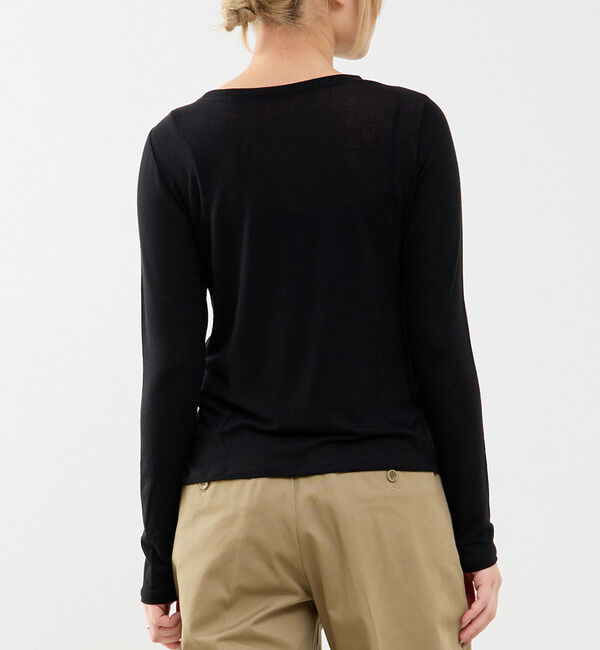 SOFFITTO「カシミヤシルク混ボートネックシアープルオーバー」|Tシャツ・カットソー|