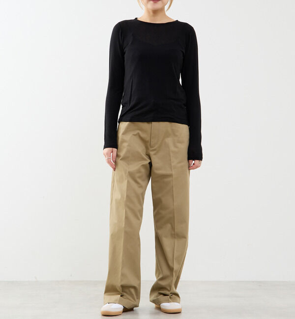 SOFFITTO「カシミヤシルク混ボートネックシアープルオーバー」|Tシャツ・カットソー|