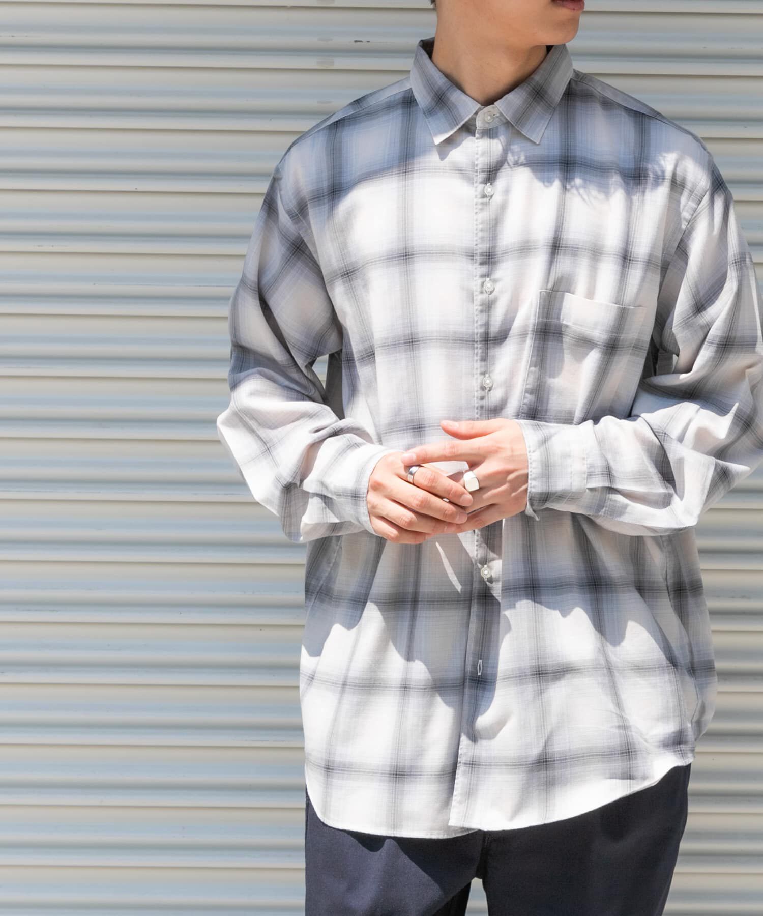 URBAN RESEARCH DOORS「FORK&SPOON　コットンウールチェックシャツ」|シャツ・ブラウス|