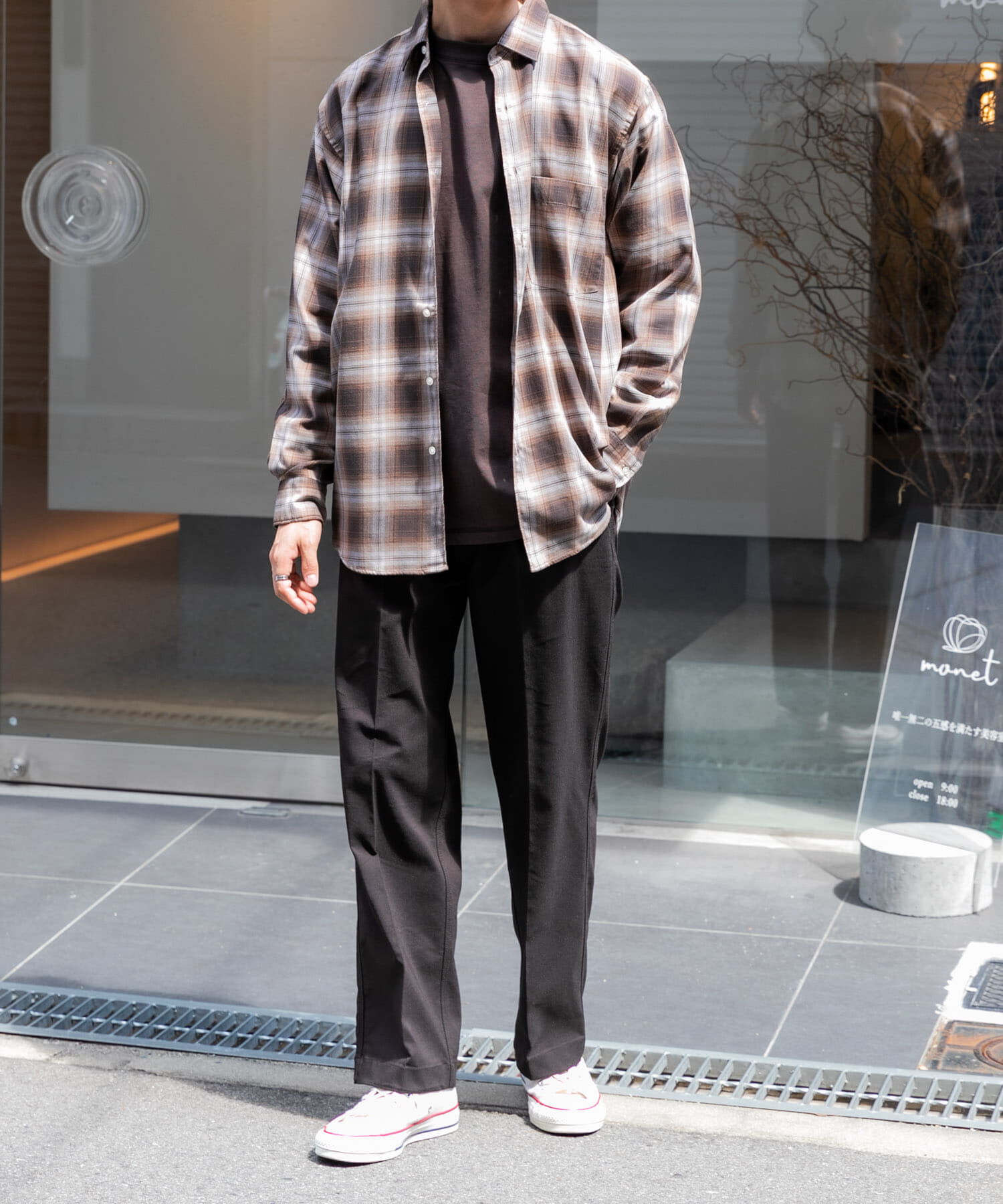 URBAN RESEARCH DOORS「FORK&SPOON　コットンウールチェックシャツ」|シャツ・ブラウス|