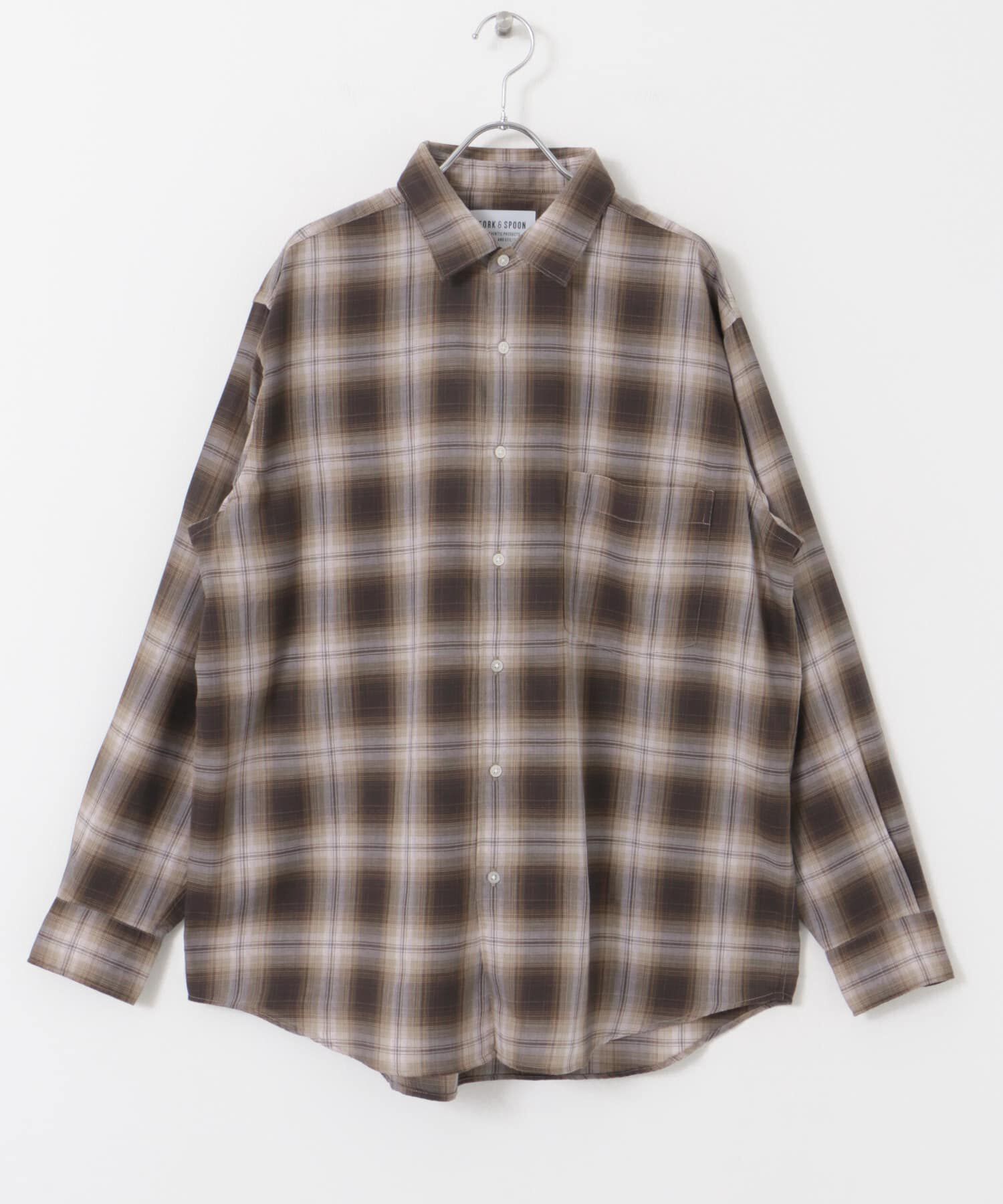 URBAN RESEARCH DOORS「FORK&SPOON　コットンウールチェックシャツ」|シャツ・ブラウス|
