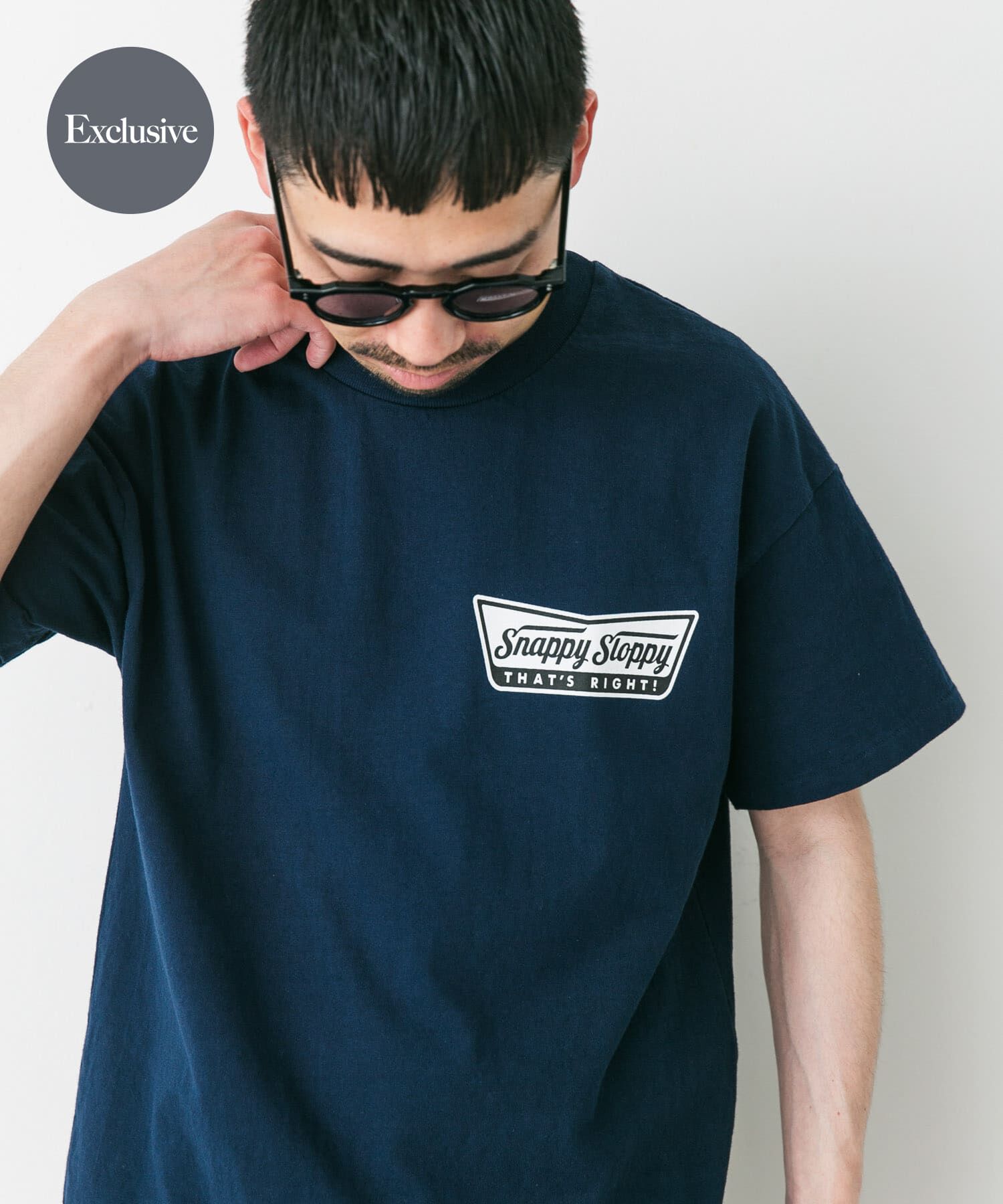 URBAN RESEARCH DOORS「『別注』SLOPPY SUPPLY&times;DOORS　SNAPPY T-SHIRTS」|Tシャツ・カットソー|ネイビー
