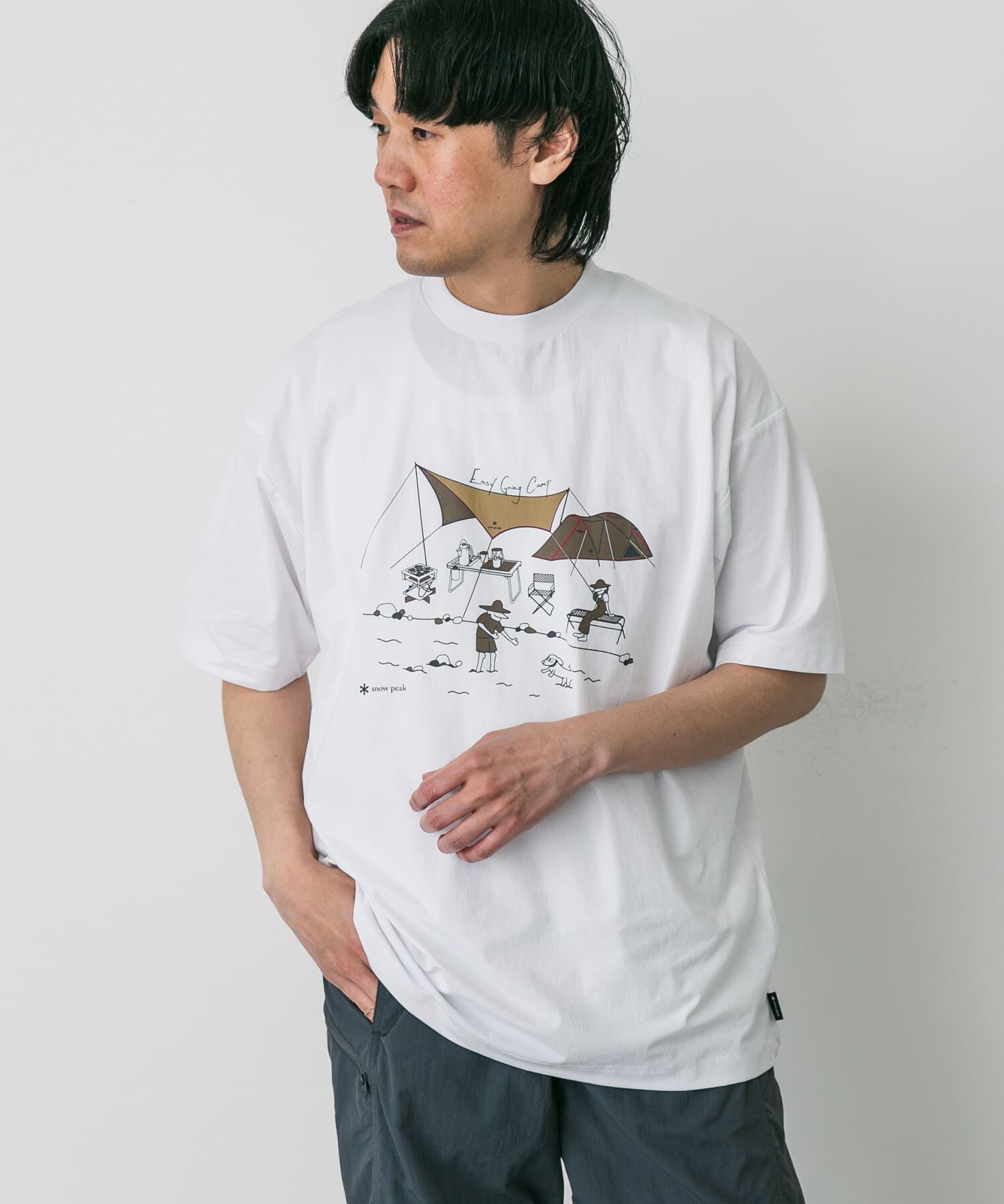 URBAN RESEARCH DOORS「『別注』Snow Peak&times;DOORS　WaterActive Print Tee」|Tシャツ・カットソー|