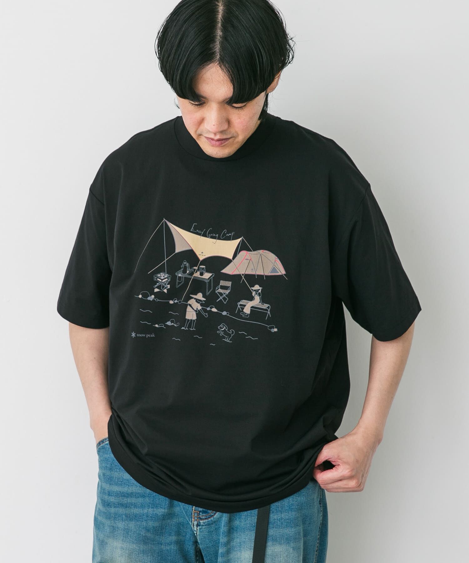 URBAN RESEARCH DOORS「『別注』Snow Peak&times;DOORS　WaterActive Print Tee」|Tシャツ・カットソー|