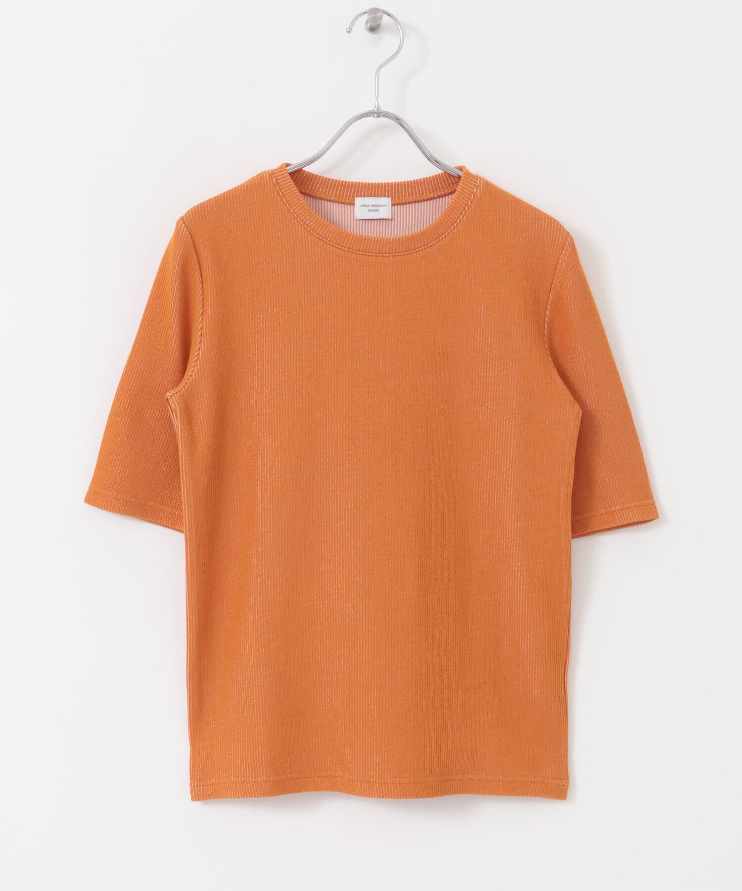 URBAN RESEARCH DOORS「配色リブ5分袖プルオーバー」|Tシャツ・カットソー|