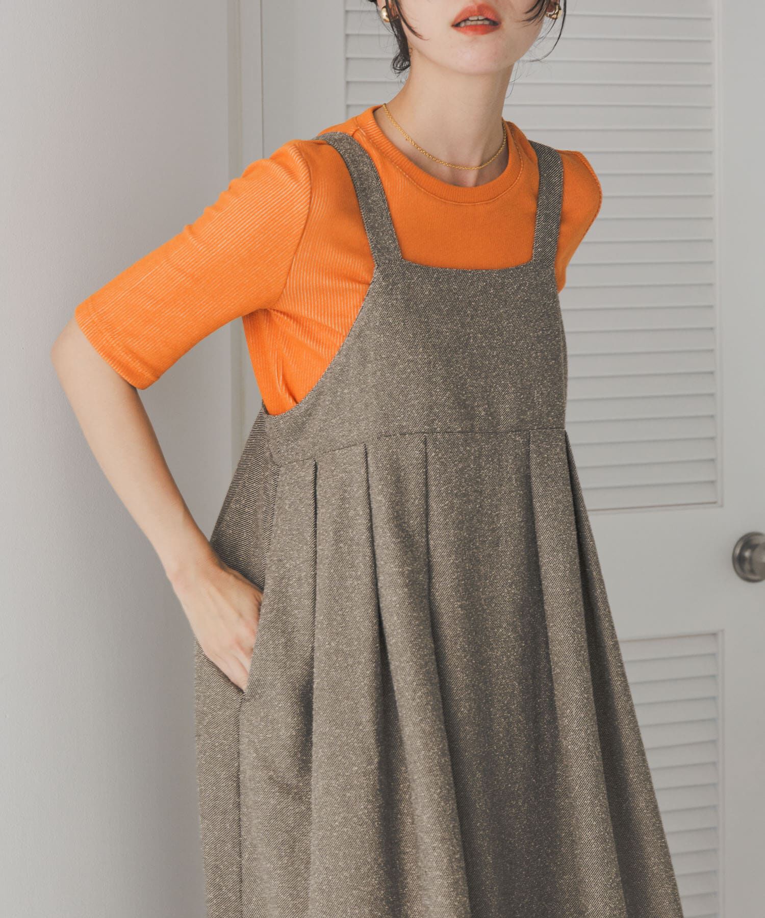 URBAN RESEARCH DOORS「配色リブ5分袖プルオーバー」|Tシャツ・カットソー|