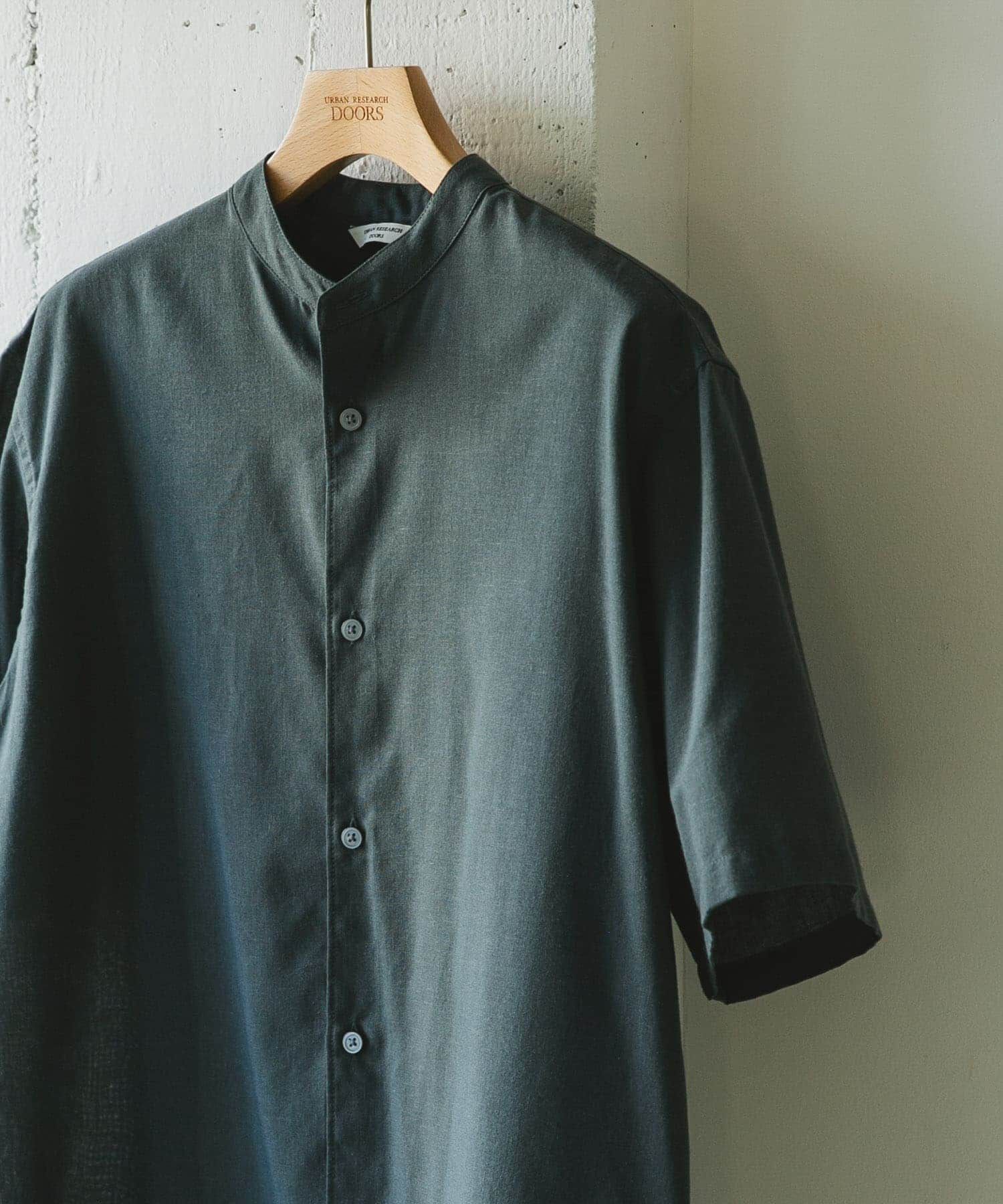 URBAN RESEARCH DOORS「『XLサイズ/WEB限定』『UR TECH 高機能リネン』バンドカラーシャツ」|シャツ・ブラウス|