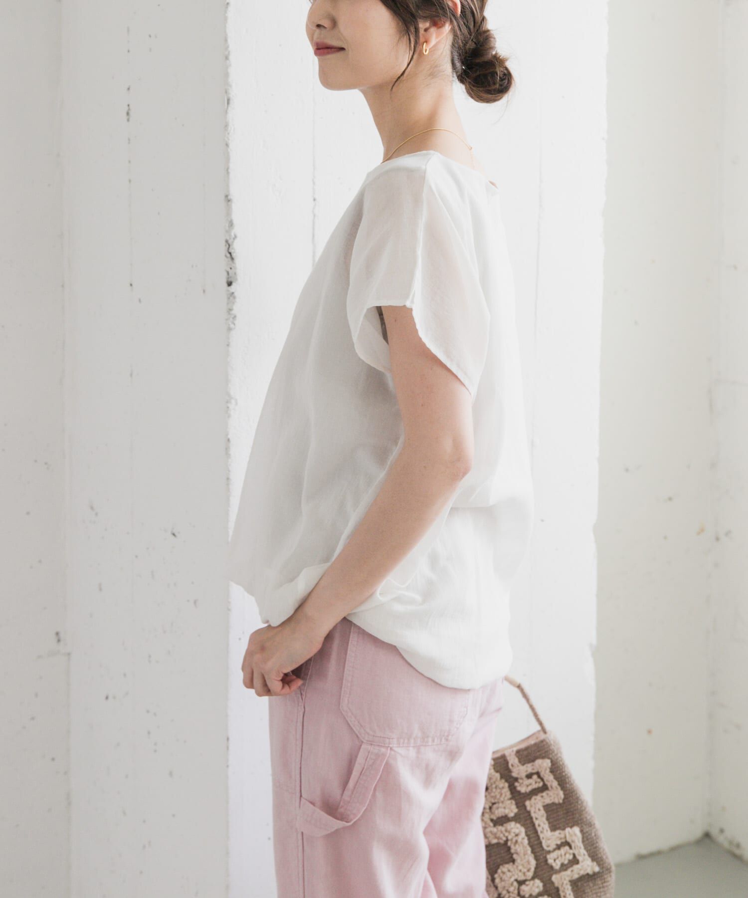 URBAN RESEARCH DOORS「ボイルレイヤードプルオーバー」|Tシャツ・カットソー|オフホワイト