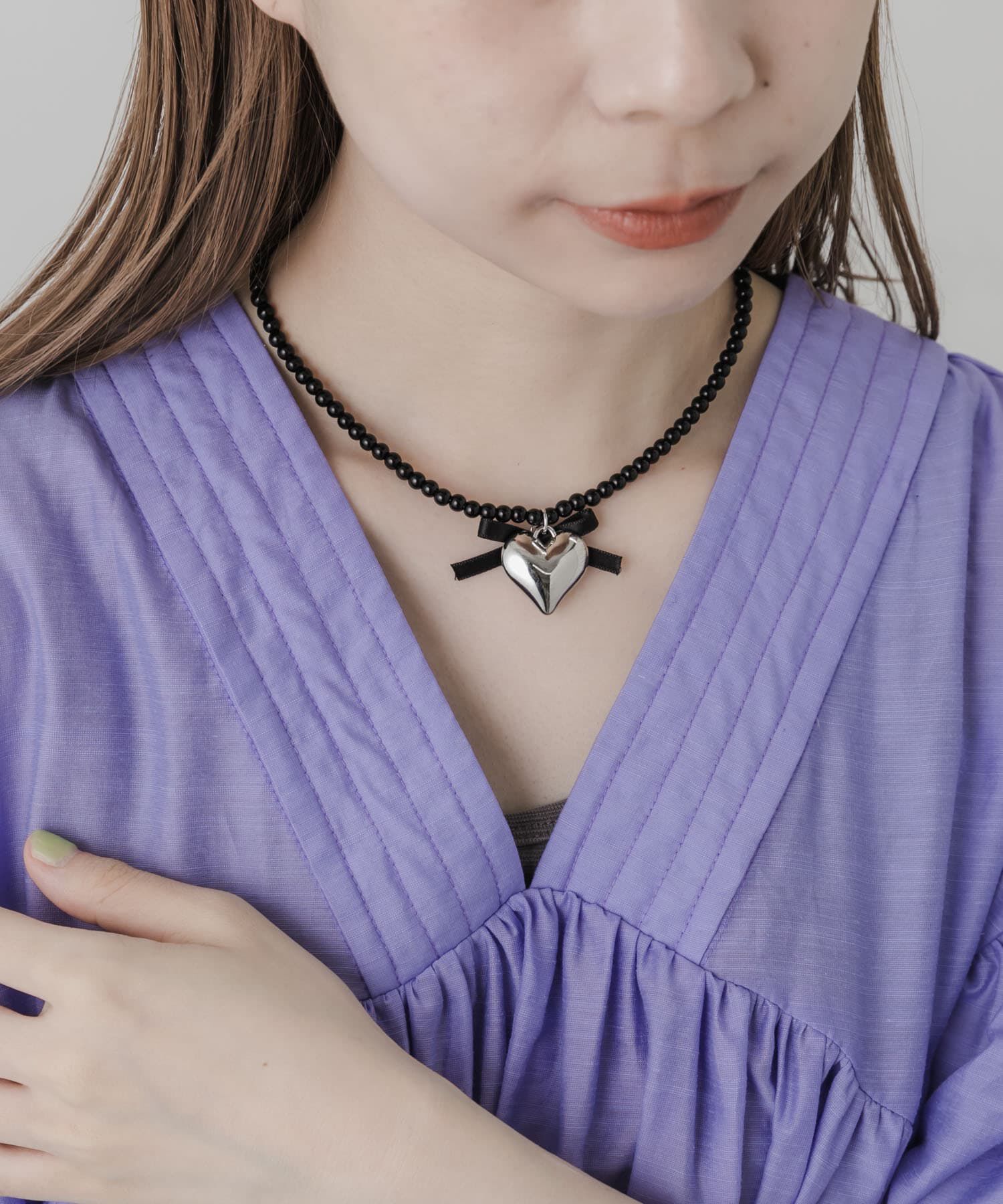 SMELLY「ハートリボンチョーカーネックレス」|ネックレス|
