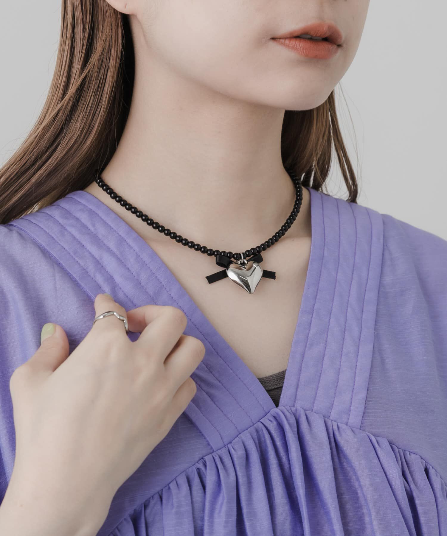 SMELLY「ハートリボンチョーカーネックレス」|ネックレス|