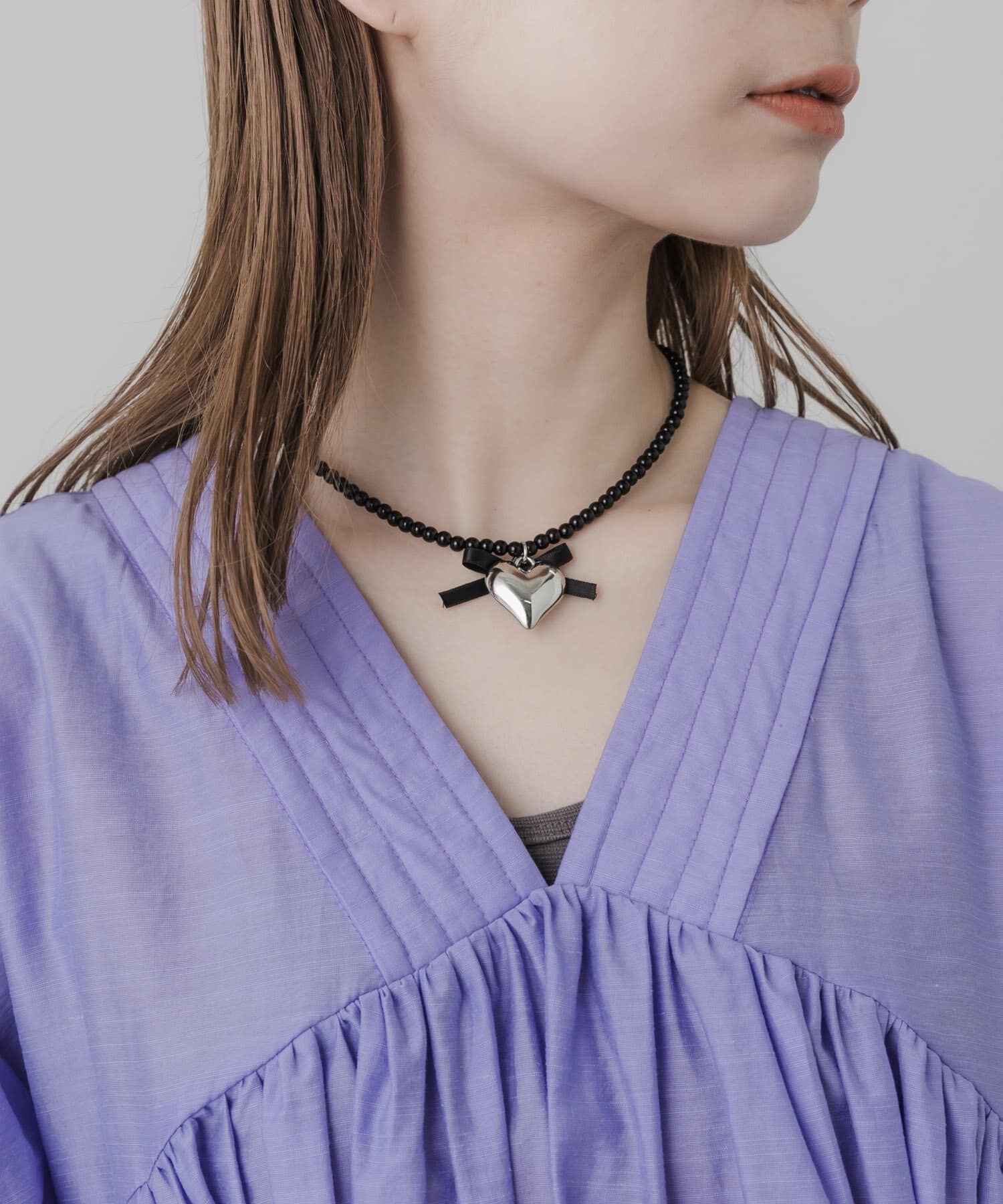 SMELLY「ハートリボンチョーカーネックレス」|ネックレス|