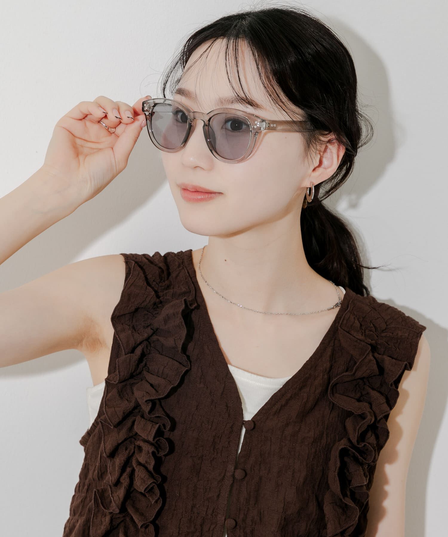 SMELLY「クリアフレームサングラス」|メガネ|